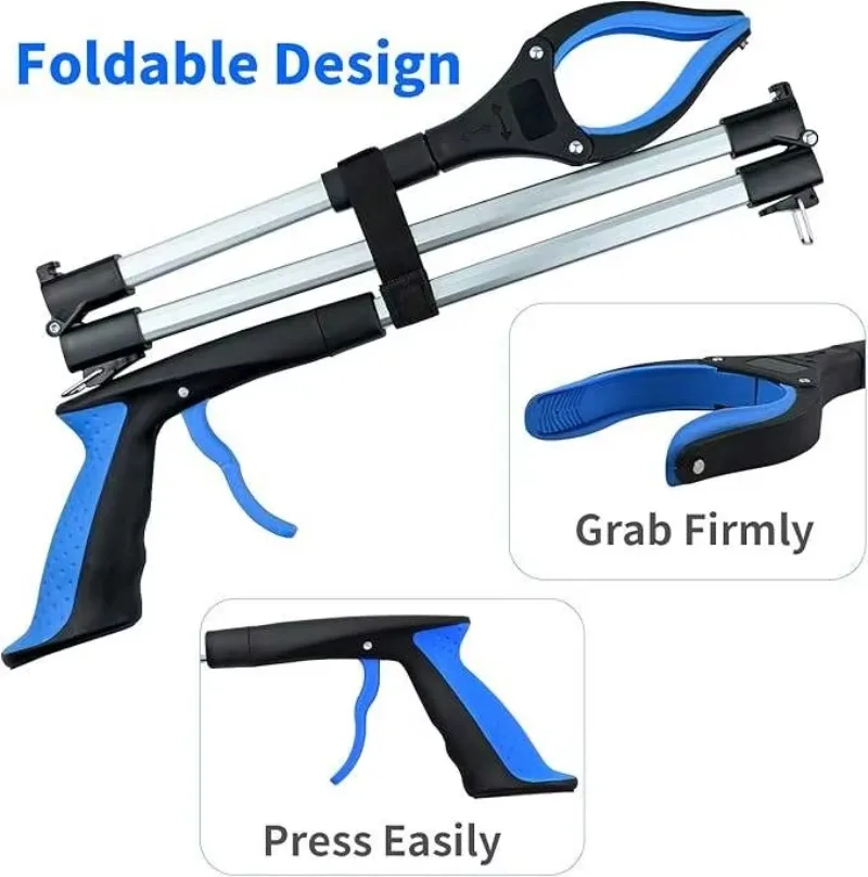 Manufacturer Wholesale 3-Pack Foldable Reacher Grabber Pickup Tool With 360° Rotating Jaw & Magnetic Tip,Grabber Reacher Tool