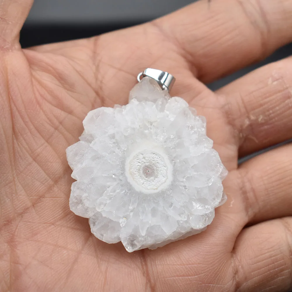 Natural agate slice sunflower irregular healing crystal sunflower pendant jewelry making accessories 6pcs/lot Wholesale