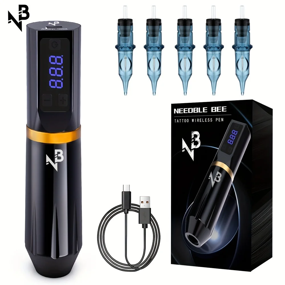

GOLDPLUME Tattoo pen machine, a high-end wireless tattoo machine kit, comes with a built-in 2000mAh large-capacity power supply. It is a tattoo product and collectible for tattoo masters