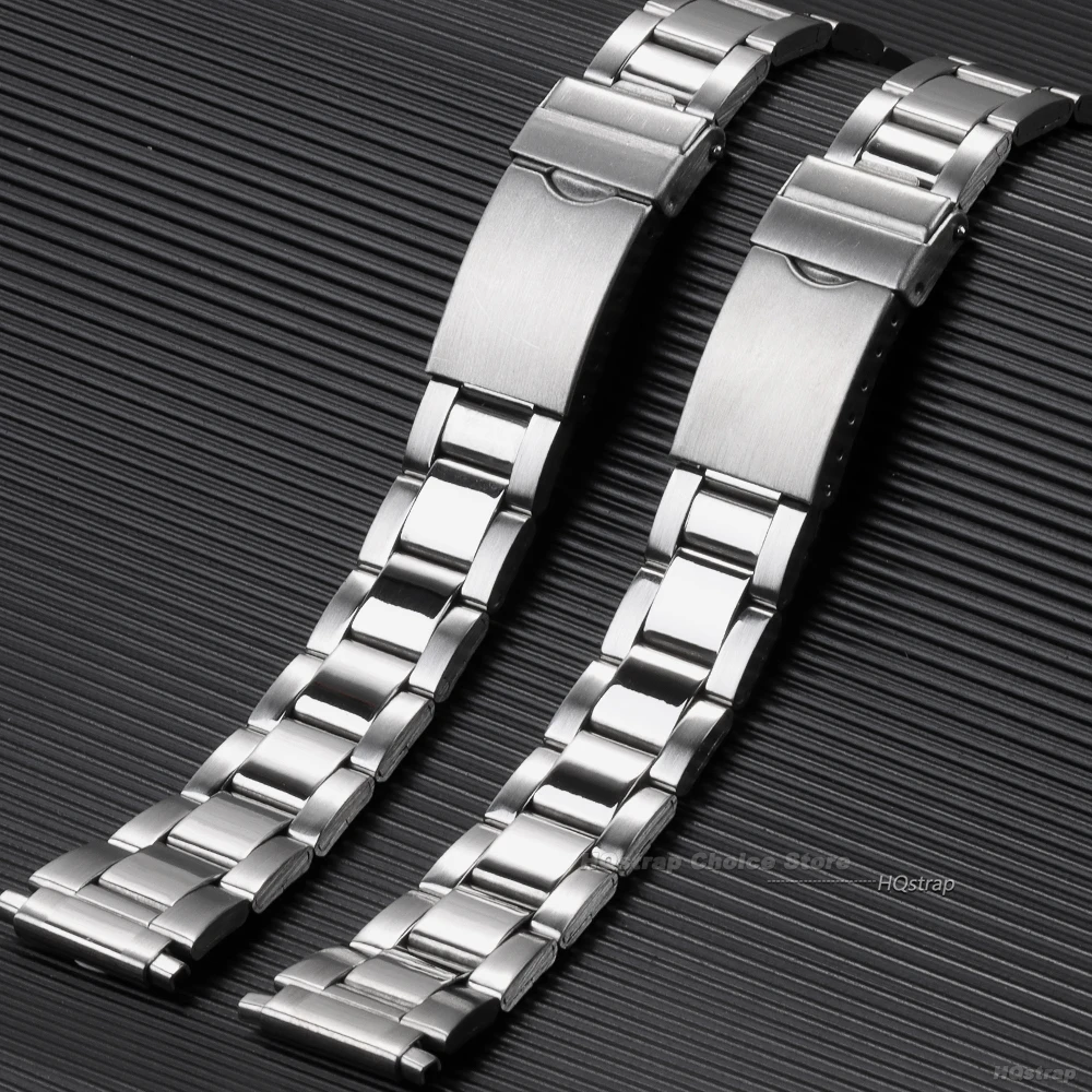 HQstrap Stainless Steel Watch Band 20mm 21mm 22mm 16mm 17mm 18mm 19mm Silver Metal Watchband Scalable Strap End Accessories