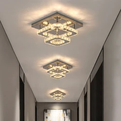 Crystal Flush Mount Ceiling Light Fixtures LED Round Square Chandelier Light Fixture Ceiling Lamp for Kitchen Hallway Foyer