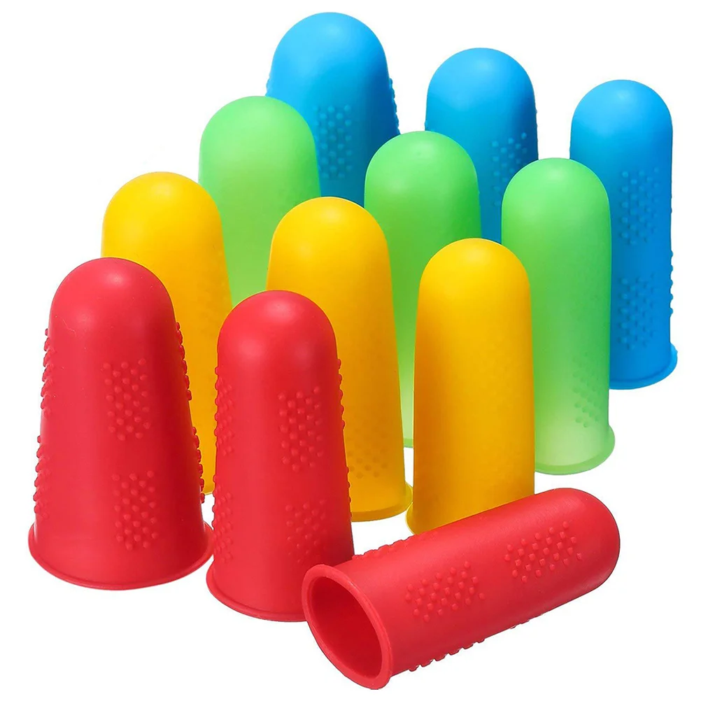 12 قطعة سيليكون مكافحة تحرق حماة الاصبع المضادة للانزلاق ارتداء مقاومة مطاطا إصبع يغطي للطبخ الخبز حماية الصحة