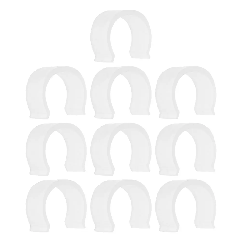 

10 Pcs Curtain Rod Holders Brackets Fixing Buckle Mount Ceiling Plastic U Shaped Non Slip Compatible 26 28mm Pole