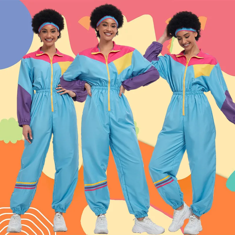 

Хэллоуин Сцена Ретро 80 90-х годов Спортивная одежда Dync Dance Fitn Лыжный наряд Женский этнический костюм Сценическое представление Dr