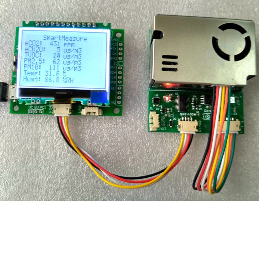 Detector 7-in -1 sensor module with screen PM2.5 PM10 temperature and humidity C02 formaldehyde TVOC