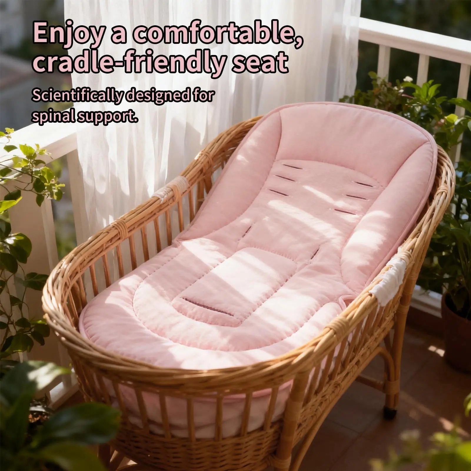 

Stroller Seat Liner Height Adjustment Breathable Swing Pad Baby Car Seat Liners For Daily Walks Shopping Park Visits Travel