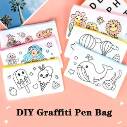 Creative Graffiti Stationery Storage Bag Kids Painting Toys DIY Coloring Non-woven Fabric Pen Case Markers Drawing Sets Crafts