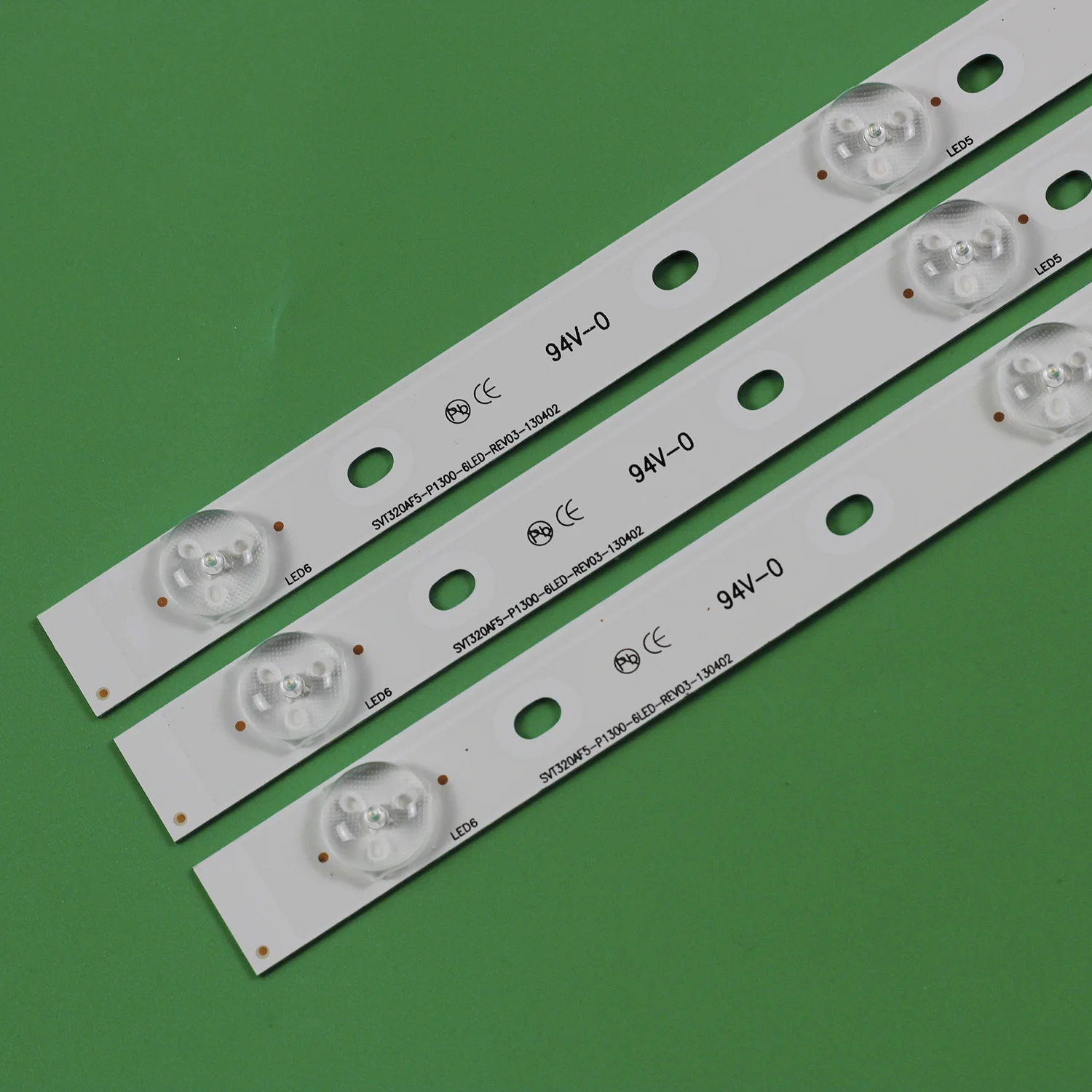 Kit 3 PCS 6LEDs 627mm LED strip 32