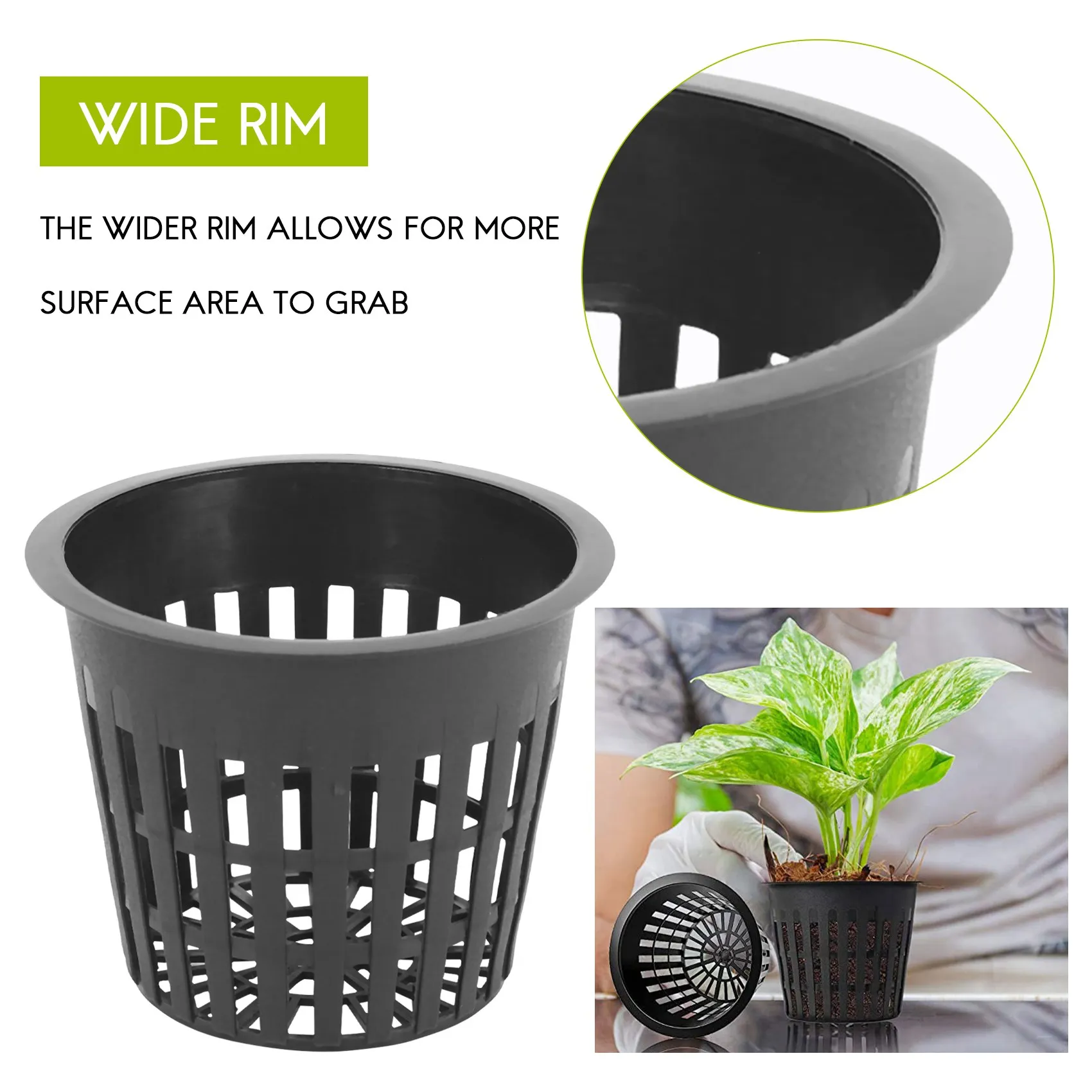 HLZS-45 Pieces Hydroponic Net Pots, Plastic Net Pot For Garden Balcony Hydroponics And Soilless Culture (8Cm)