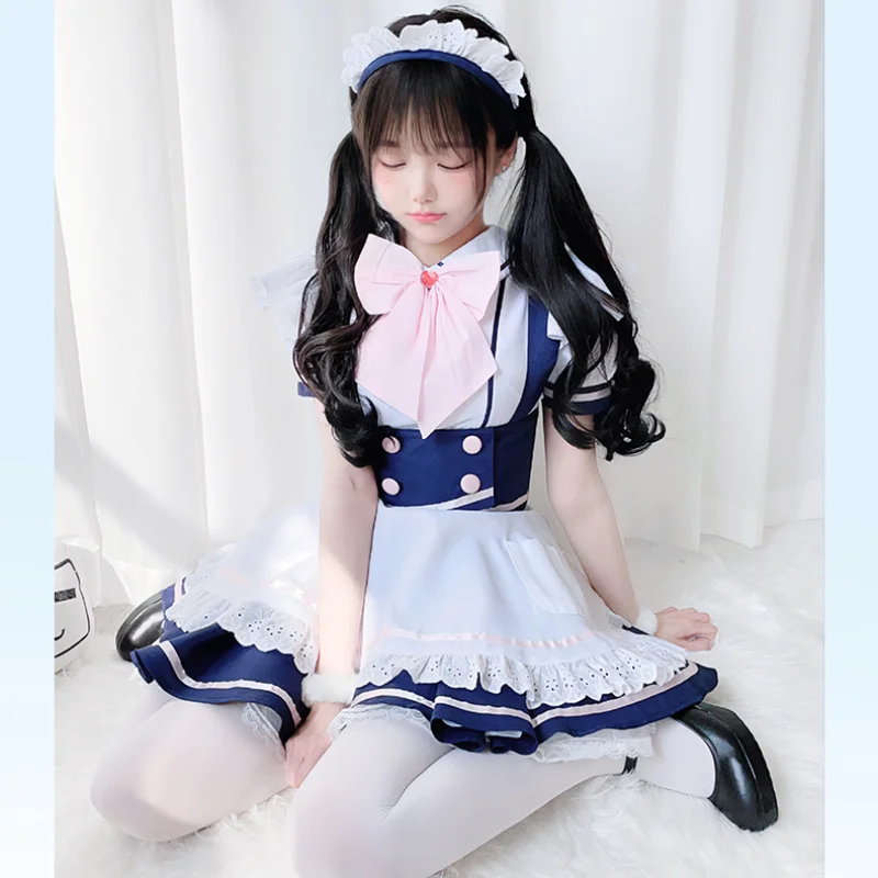 Pokojówka Cosplay kawiarnia kostium Lolita księżniczka sukienka śliczna miękka dziewczyna Anime kostium damski