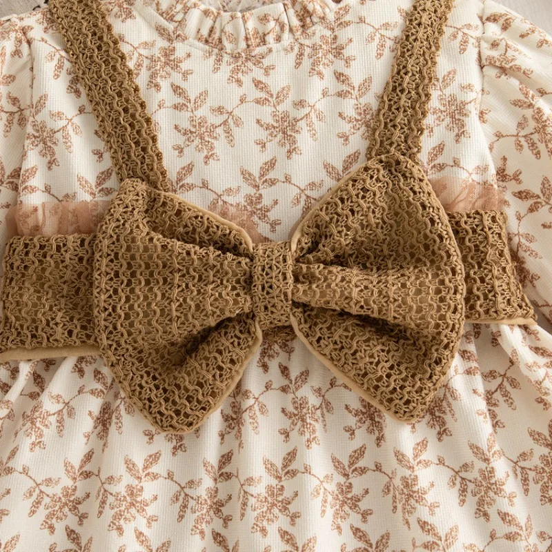 فستان أنيق على الطراز الكوري للفتيات من HoneyCherry: وصول خريف جديد، فستان الأميرة للفتيات، تنورة مكونة من قطعتين بأكمام طويلة