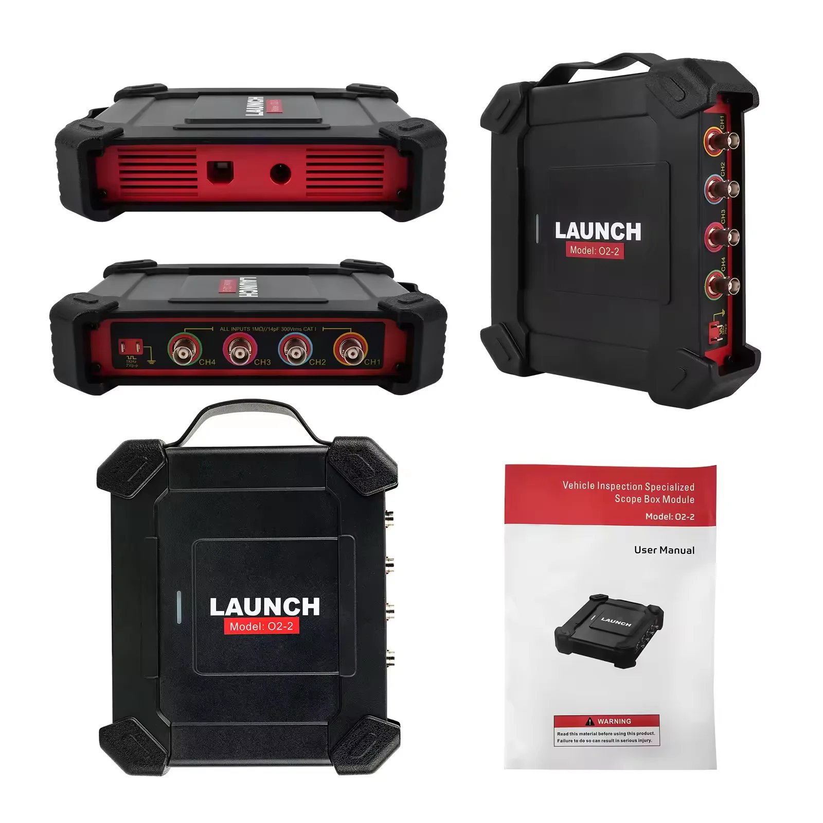 2024 LAUNCH X-431 O2-2 Scopebox Analizador 4 Channels Digital Scopebox Tester USB Port Circuits Sensors Actuat Analyzer