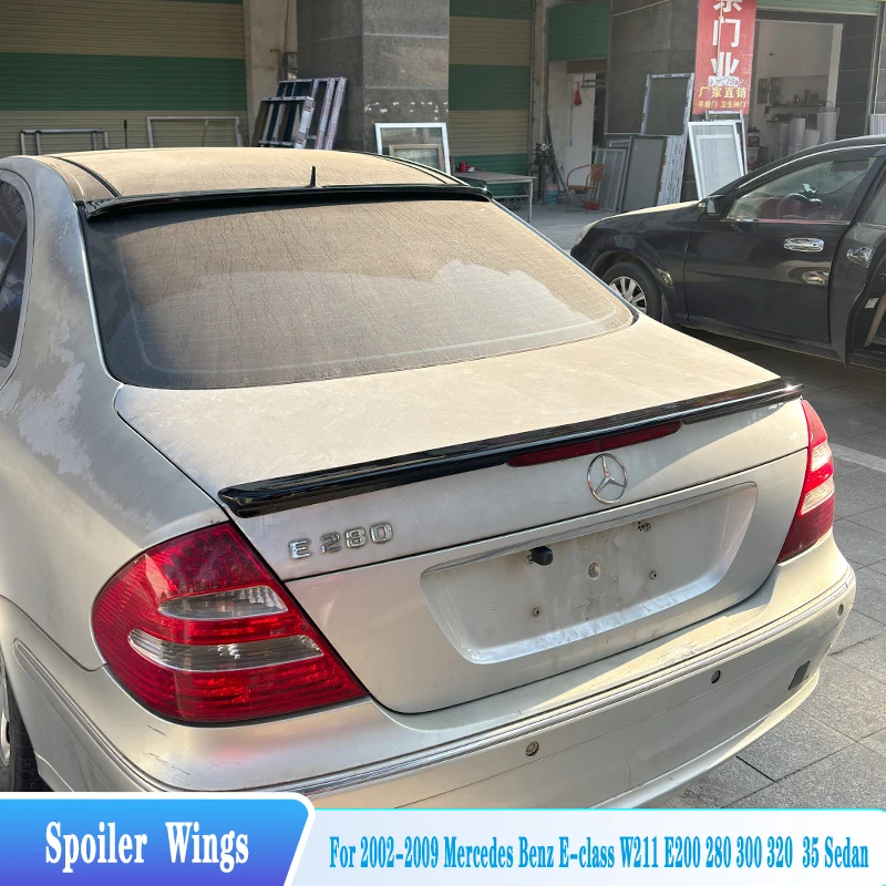 2002 2009 메르세데스 벤츠 E 클래스 W211 E200 280 300 320 35 용, 리어 트렁크 리드 스포일러 윙, 리어 윈도우 루프 스포일러 바디 키트 부품