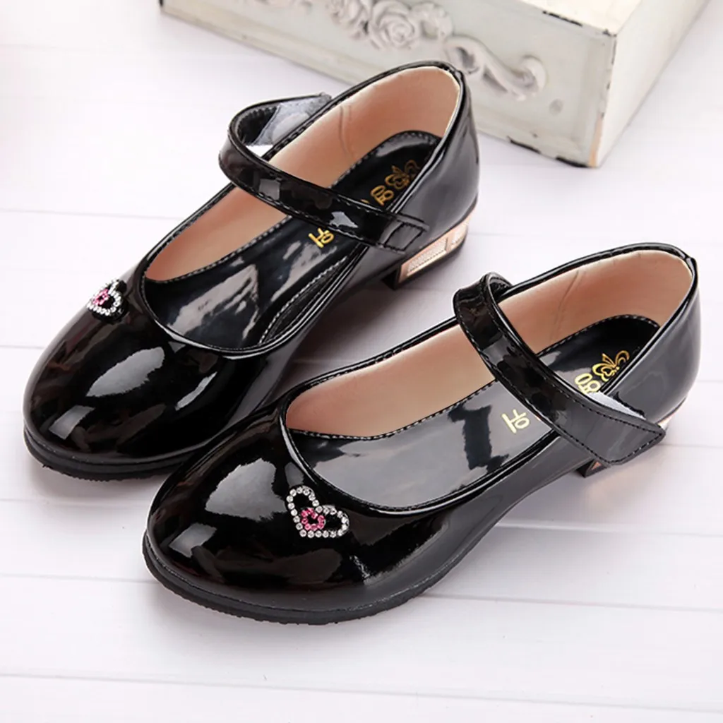 Girls Cute Sequins Bow Sandals Princess Shoes Solid Colour Fashion Glossy Sandals Single Shoes Comfort Breathable Casual Shoes