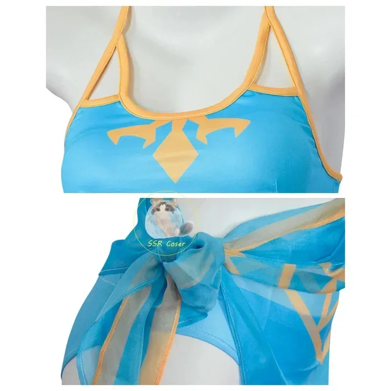 لعبة دموع المملكة ازياء زيلدا تأثيري ملابس السباحة أنيمي شخصية أداء الملابس هالوين كرنفال كوستيومك ؛ 8,k'5;