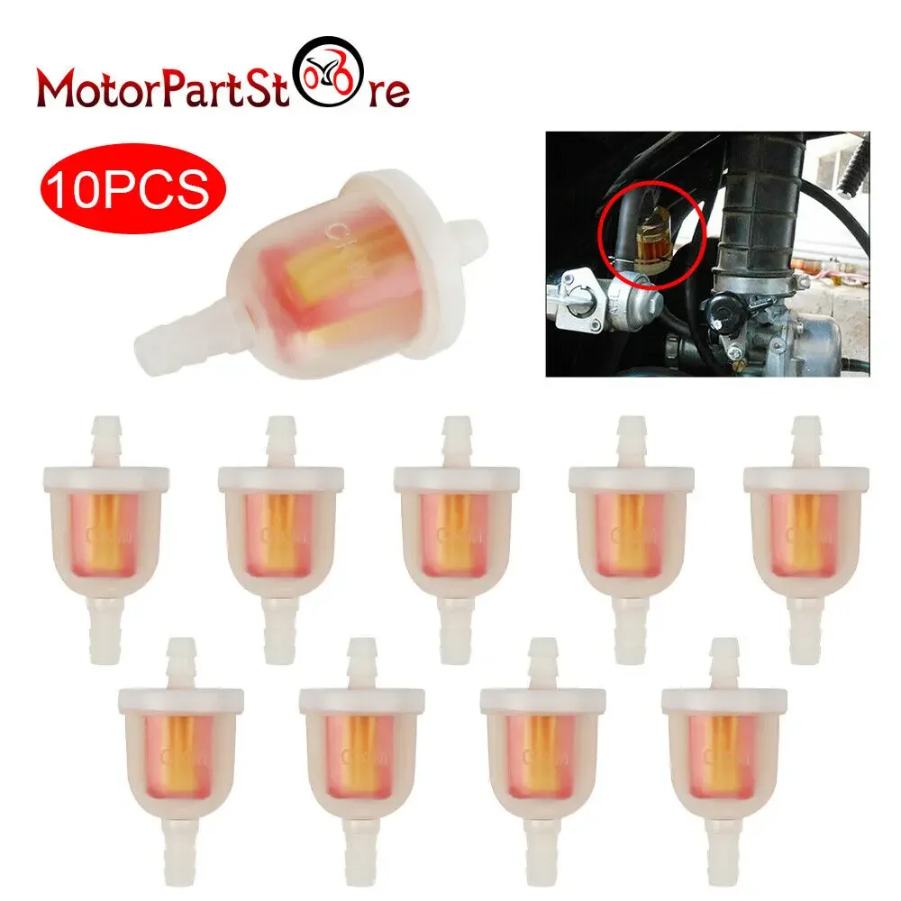 10Pcs Gas Inline Fuel Filters For Motorcycle Moped Scooter Bike ATV Go Kart Motorbike Petrol Gas Gasoline Liquid Fuel Filter