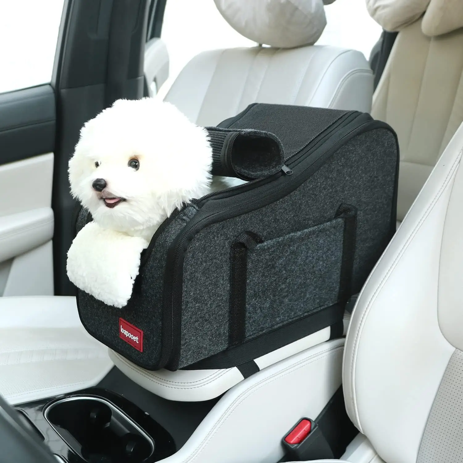 

Loapooet Dog Car Seat Center Console Car Seat for Small Pets Portable Booster Seat Cats and Dogs Travel Bags Fully Detachable