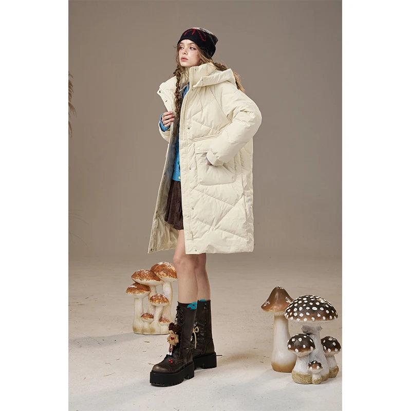 ELFSACK 2025 شتاء الوافدين الجدد عادية بلون سحابة مبطن تنوعا سترة منفوخة للمرأة