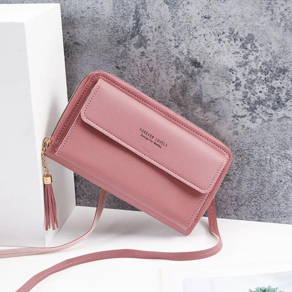 Women Shoulder Strap Bag Multifunction Long Wallet Fashion Tassel Handbags Card Holder Ladies Small Crossbody Cell Phone Bag