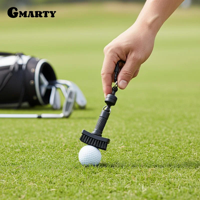 Mini Golf Dry Cleaning Brush With Removable Magnet, Heavy Duty Nylon Bristles, Professional Golf Club Cleaning Tool