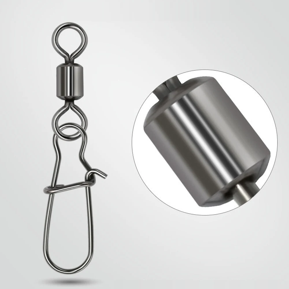 DNDYUJU 2/0 #-12 # الفولاذ المقاوم للصدأ الصيد موصل دبوس تحمل المتداول قطب المفاجئة ل إغراء هوك الصيد معالجة اكسسوارات أدوات