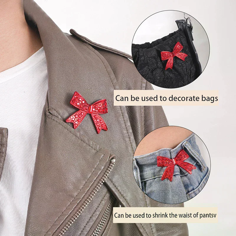 حجر الراين عيد الميلاد القوس دبابيس للنساء السنة الجديدة حفلة بروش دبوس عيد الميلاد الديكور الإكسسوارات الهدايا