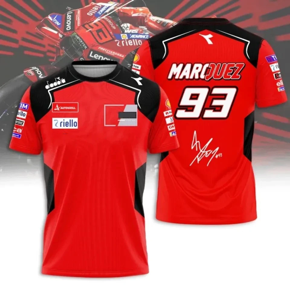 Men Moto GP Marc Marquez #93 Racing T-shirt Quick Dry Breathable Motorcycle Short Sleeve Jersey Fan Streetwear Tees Unisex