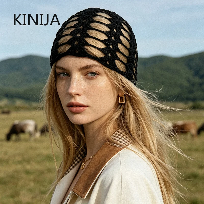 Simple Breathable Hair Net Cap Crochet Cap Comfortable Wig Caps Hollowout Mesh Chemo Cap Hats Prayer Women Head Accessories