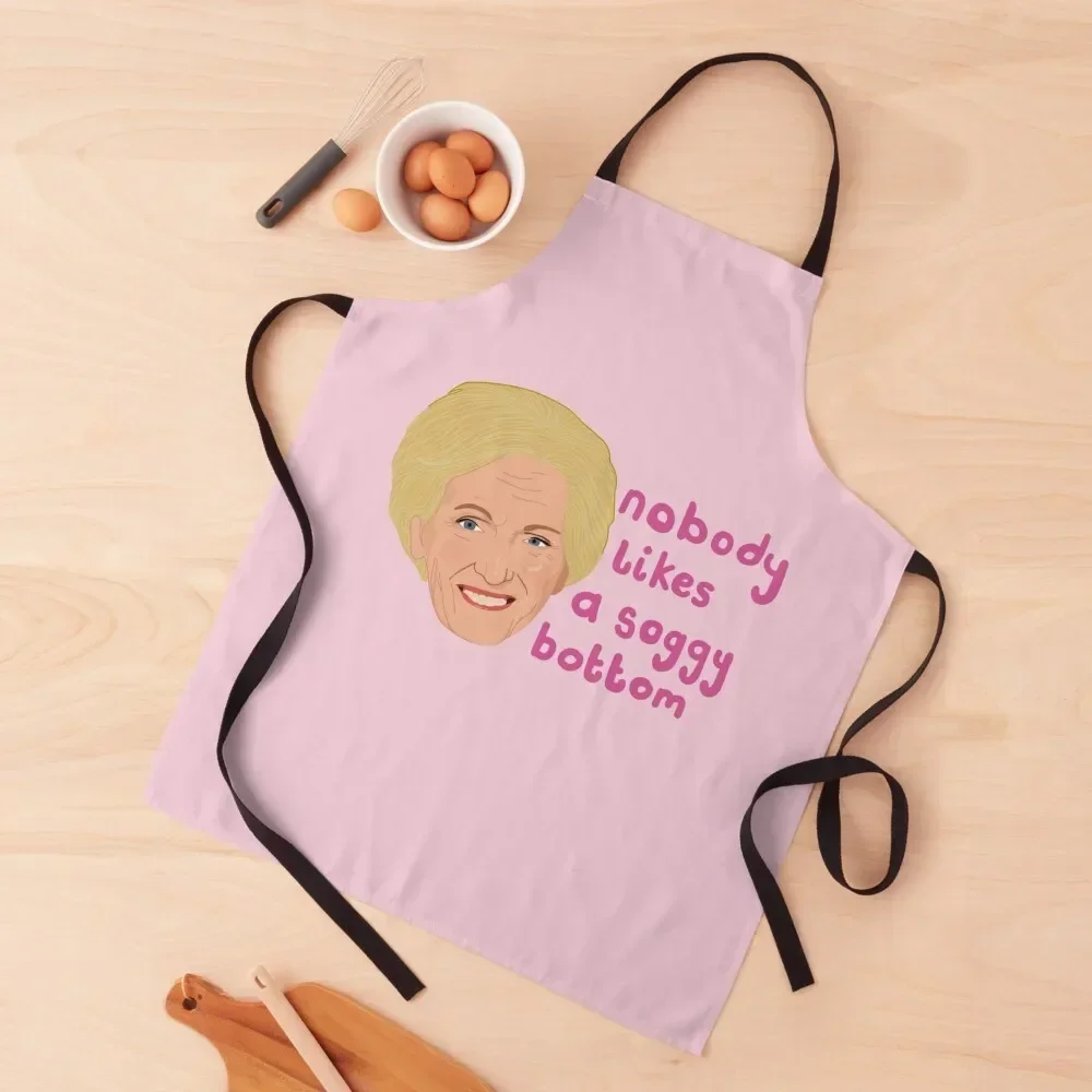 Mary Berry - Soggy Bottom - Bake Off GBBO Baking Show Great British Apron Men'ss japanese style esthetician Apron