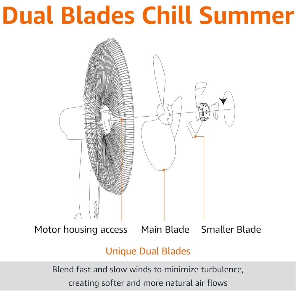 مروحة بقاعدة 16 بوصة مع جهاز تحكم عن بعد، مروحة أرضية، مروحة قائمة لغرفة النوم، مكتب، مع 3 سرعات، 3 أوضاع، مؤقت، 60 وات، أسود