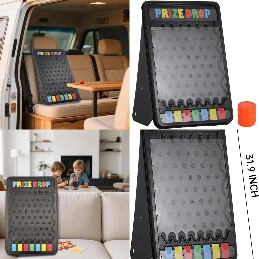 

31x21 Inch Engaging Tabletop Prize Drop Plinko Game with Folding Stand and 10 Personalizable Pucks for Carnival, Tradeshow, and