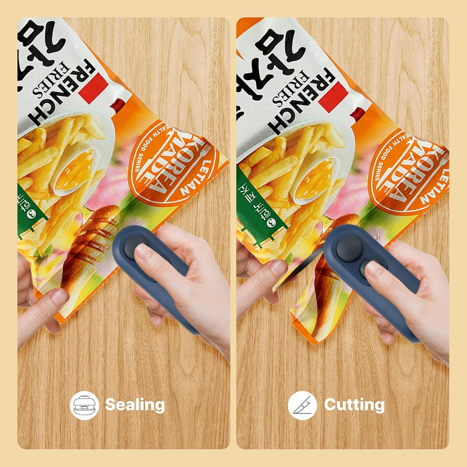 (НОВАЯ ВЕРСИЯ) Запаювач пакетов, Мини-запаювач пакетов с перезаряжаемыми тепловыми вакуумными упаковщиками 2 в 1, Портативный упаковщик пищевых продуктов для пакетов с чипсами, P