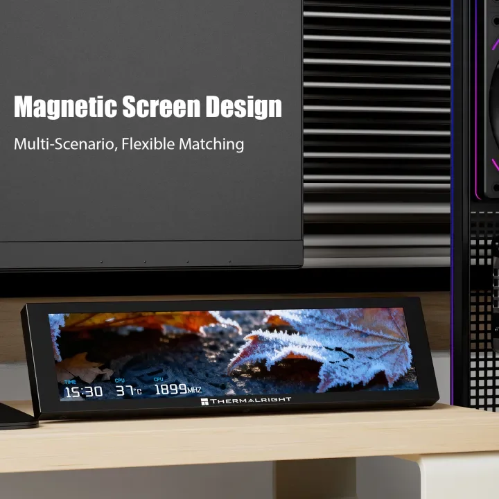 شاشة كمبيوتر شخصي Thermalright Trofeo Vision LCD AIO مقاس 9.16 بوصة، شاشة USB من النوع C لموضوعات DIY لحافظة ألعاب الكمبيوتر/مبرد وحدة المعالجة المركزية