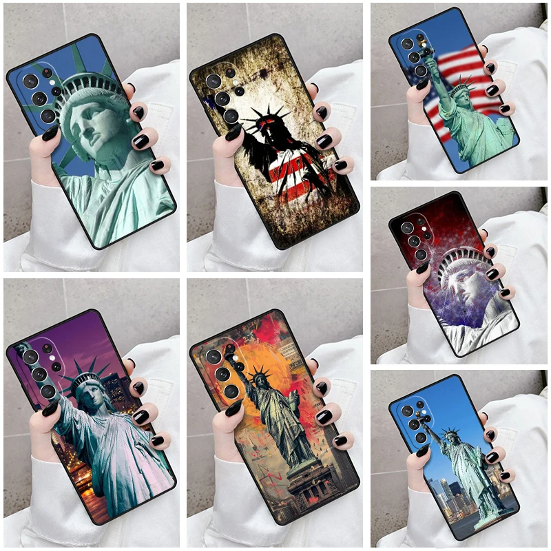 Phone Case For Samsung Galaxy S24 S23 S21fe S22 Ultra Plus Note 10 20 S8 S9 S10 Cover Status of Liberty