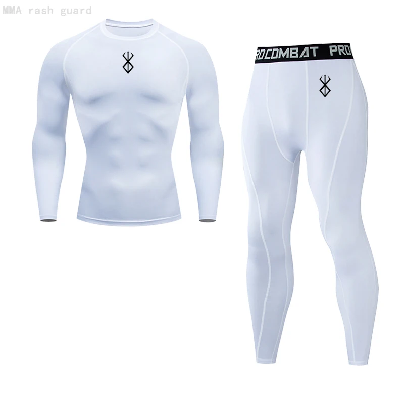 Compression Sportswear Running Suit Men 2 in 1 Gym Sports underwear Tights Rash guard Male Cycling Jogging Suits Tracksuit Set