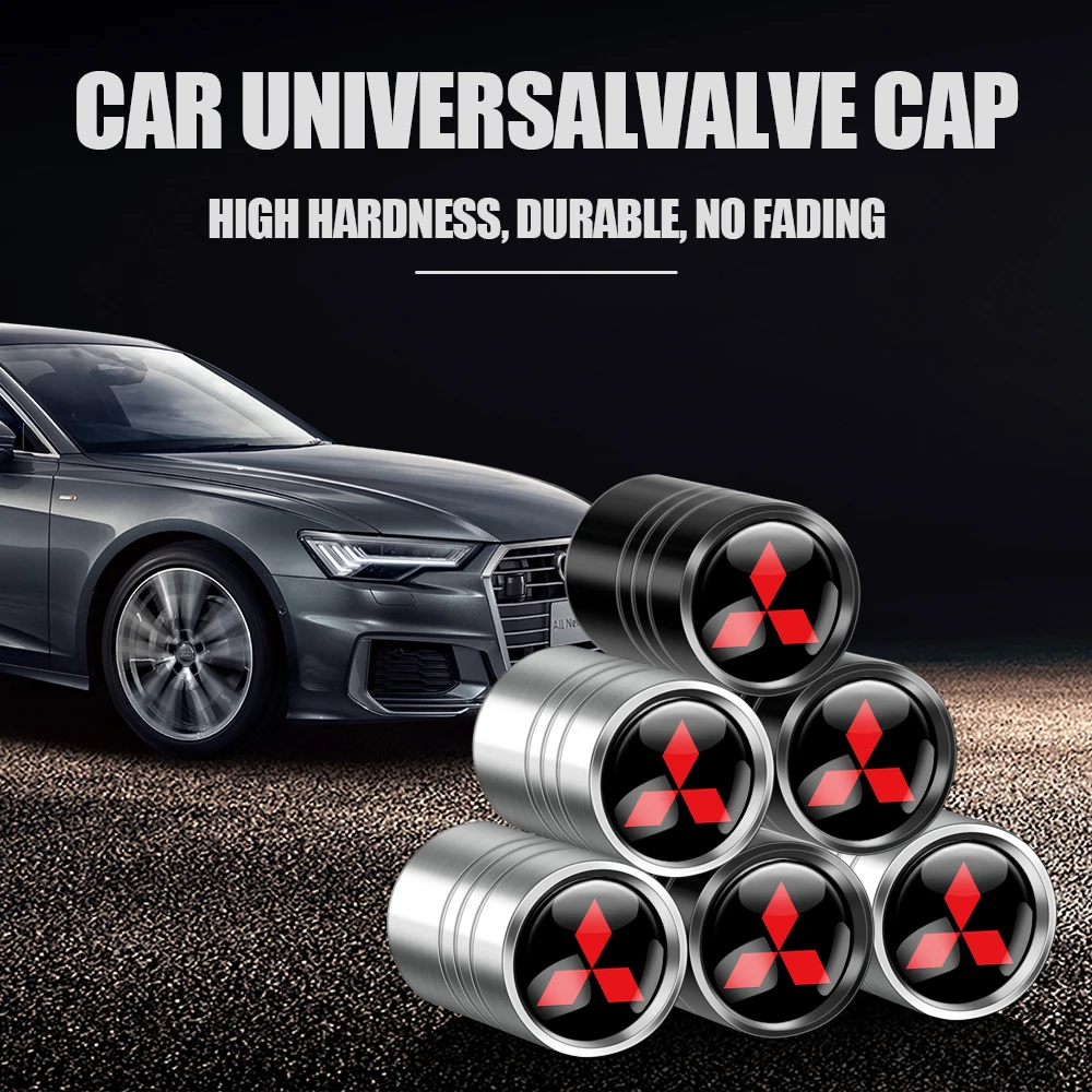 

4Pcs Metal Car Wheel Tire Valve Caps Stem Case Cover Accessories For Mitsubishi 9 Ralliart X EX ASX Colt Outlander Pajero Lancer