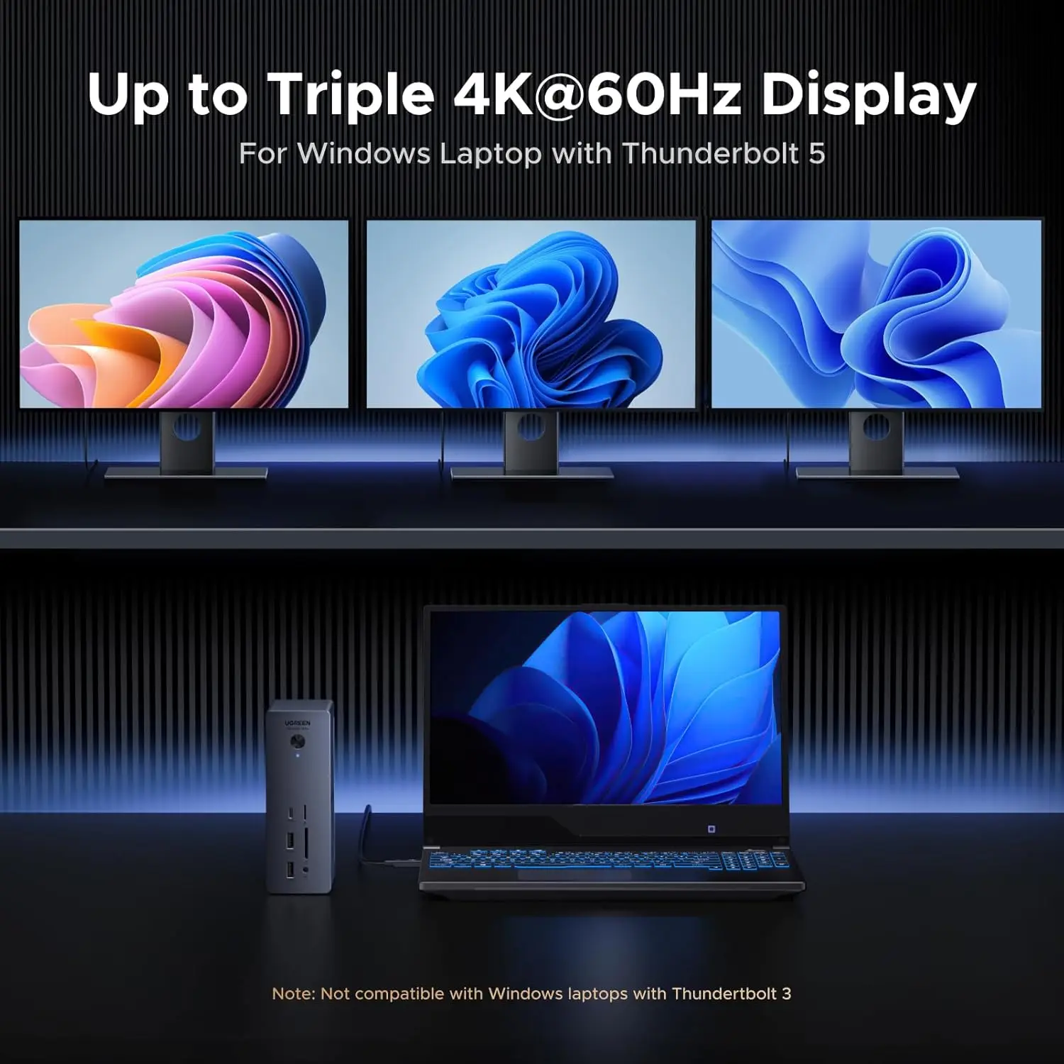 UGREEN 4 Dock 13-in-1 120 Gbps Overdracht Enkel 8K Dubbel 6K60Hz Scherm 140 W Max. opladen 2,5 GbE SD/TF 4.0 Model USB