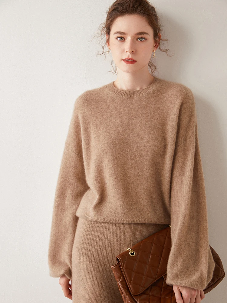 Women High End Cashmere Sweaters Batwing Sleeve O-Neck Pullover Autumn Winter Female Quality Knitwear Clothing Tops