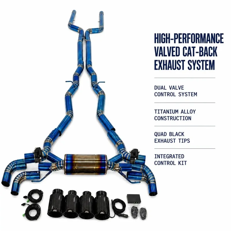 Titanium Valved Catback Exhaust for BMW M8 Competition F92 Coupe 4.4T 2020-2025 S63 Quad Carbon Fiber M Tips Performance