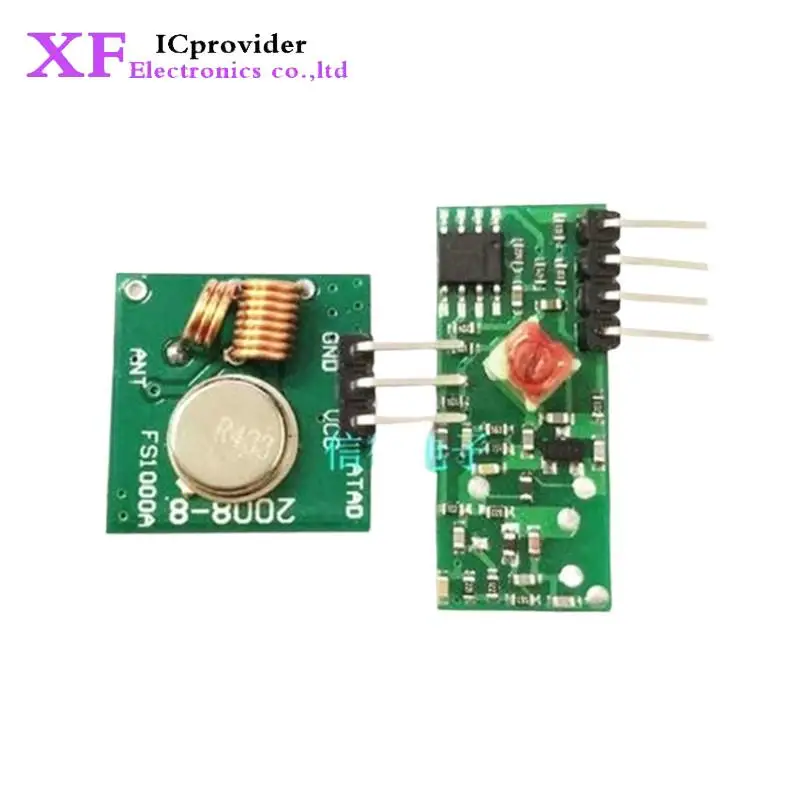 RF wireless receiver module & transmitter module board Ordinary super- regeneration 433MHZ DC5V (ASK /OOK)100pcs=50pairs