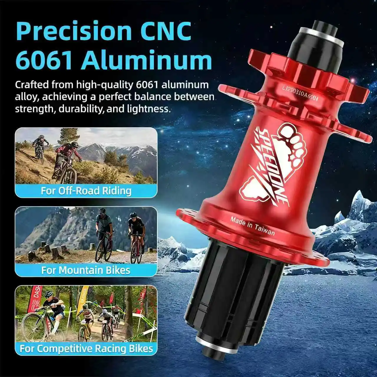 

SPEEDONE 120 Click Hub 6 Bearing MTB Mountain Bike Hub Front Rear 32 Holes QR Thru-axle Exchange Disc Brake Bicycle Hubs HG