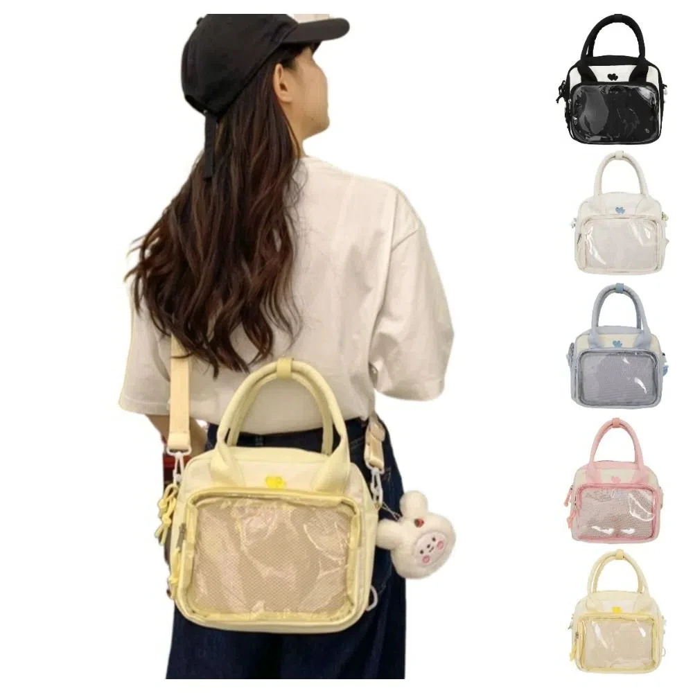 

Y2K Transparent Japanese Shoulder Bag JK Itabag Students Cartoon School Bag Storage Bag Tote Bag Clear Toys Pocket Backpack