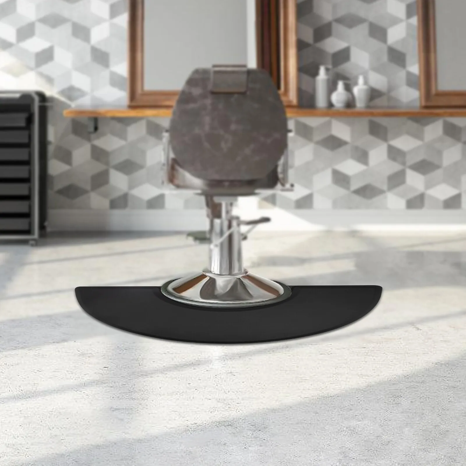 Non-slip Semi-circle Salon Floor Mat for Barber Chairs