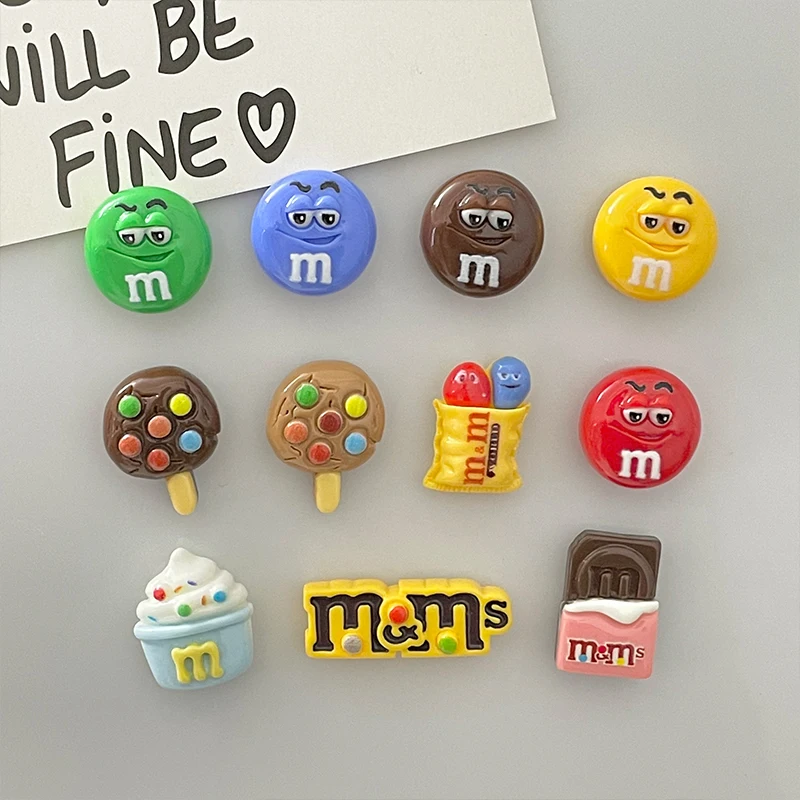 10Pcs Cute Magnets For Refrigerator Funny Letter M Bean Fridge Magnets DIY Fit Magnetic Whiteboard Decoration Child\'s Party Gift