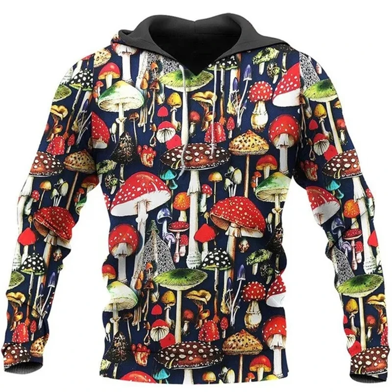 New Spring And Autumn 3D Mushroom Pattern Camouflage Hoodie Fun Men\'s And Women\'s Essential Sweatshirt Harajuku Men\'s Sweater