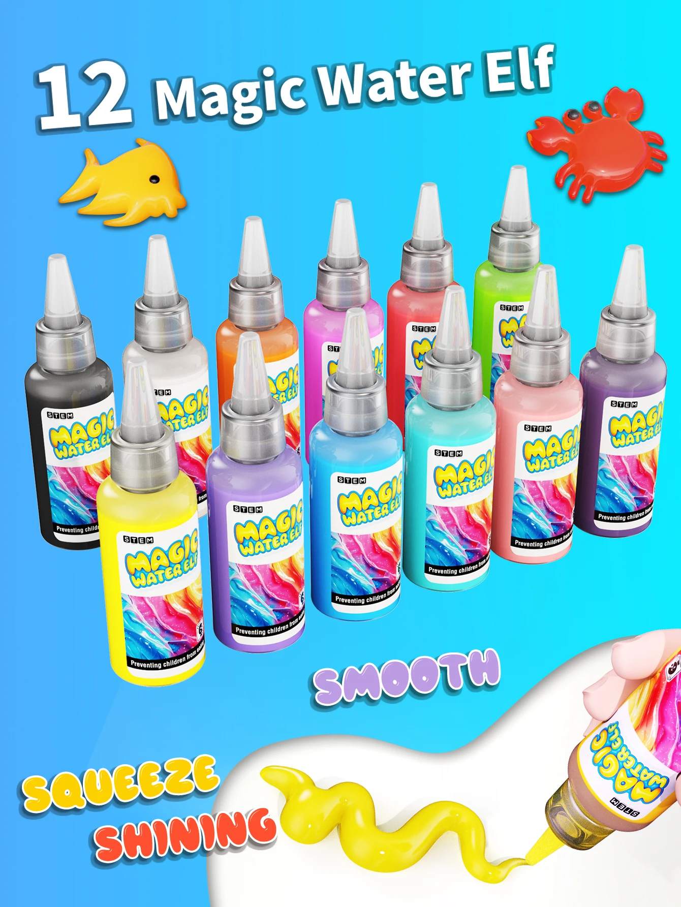 ชุดทดลองวิทยาศาสตร์สนุก, DIY Magical 3D Water Elf, ภาพวาด Graffiti ลอยของเล่น