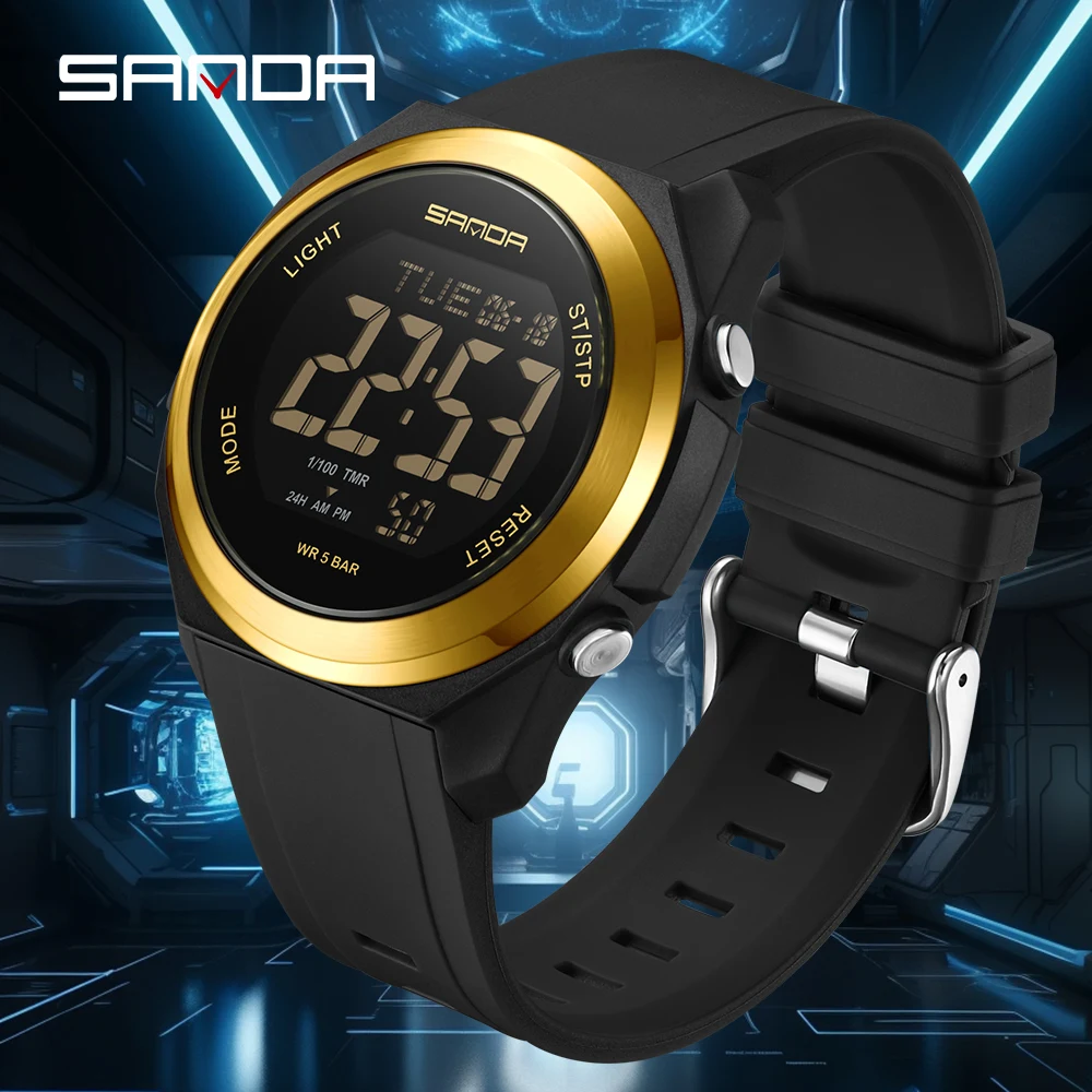 SANDA Watches for Man 2199 New Sports Chronograph Luminous Alarm Clock Silicone Strap Waterproof Man Watches Reloj Hombre