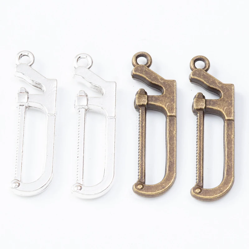 100pcs 30*9MM Ancient Copper Metal Zinc Alloy Japanese And Korean Light Luxury Simple Fashion Saw Pendant. Girl Gift Bag Jewelry