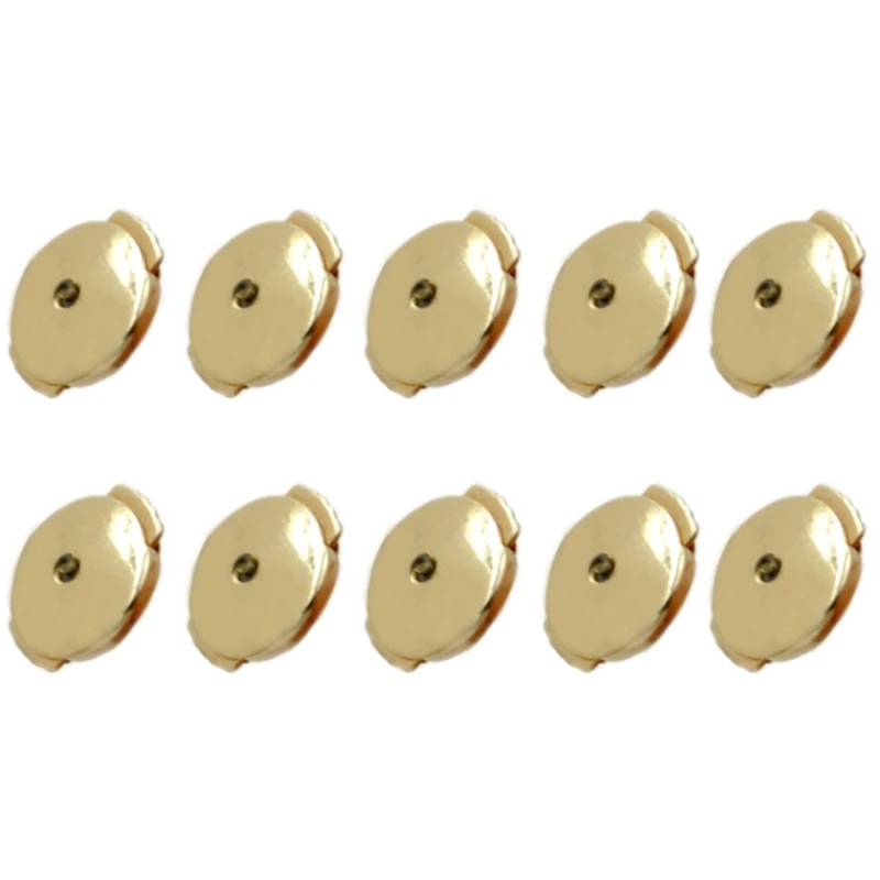 Pack of 10 Fashion Disc Ear Plugs Practical Post Connector with Locking Earring Backs for Droopy Ear Studs