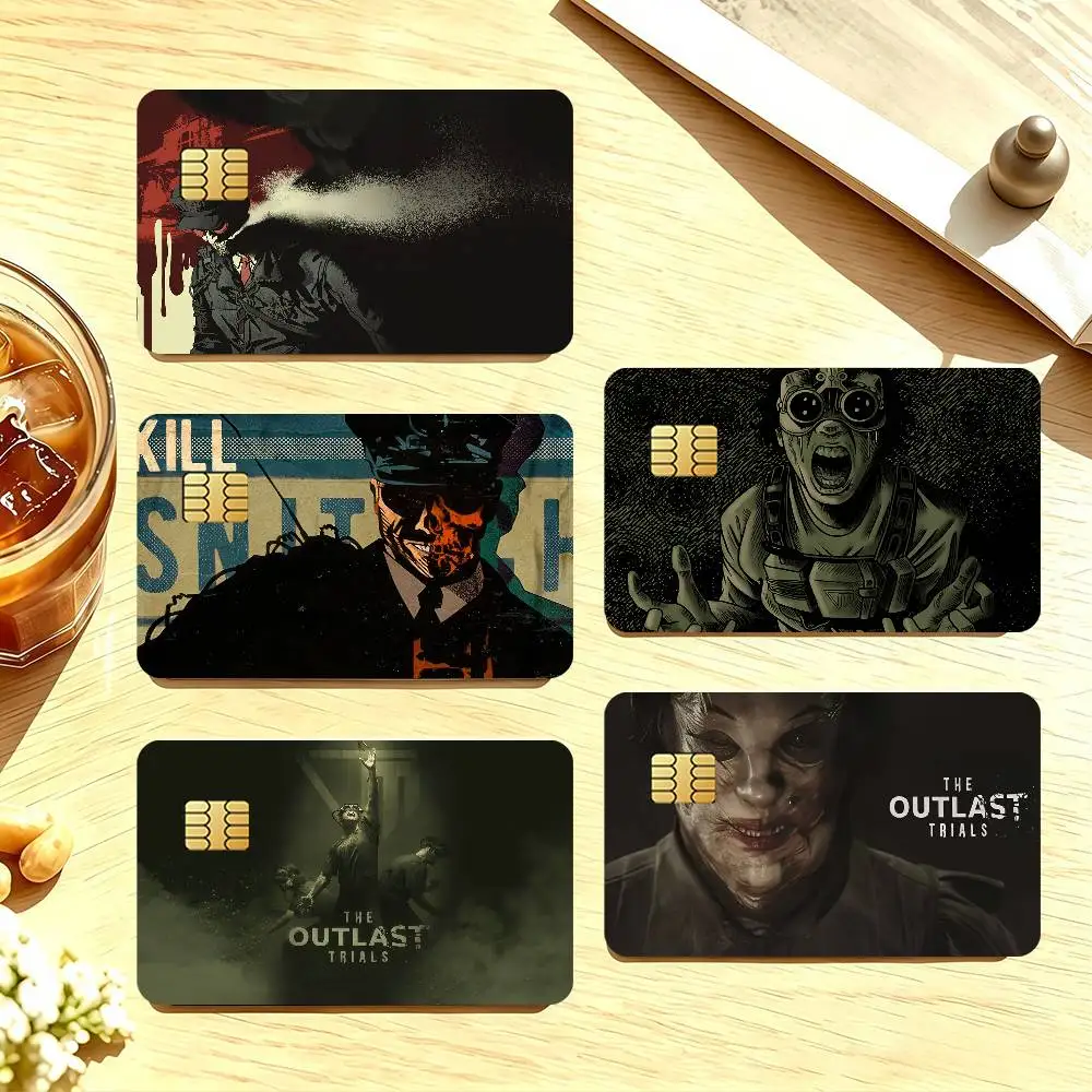 Game The Outlast Trials Credit Card Public Transportation Cards Protective Sticker Waterproof Card Face Decoration 4PCS